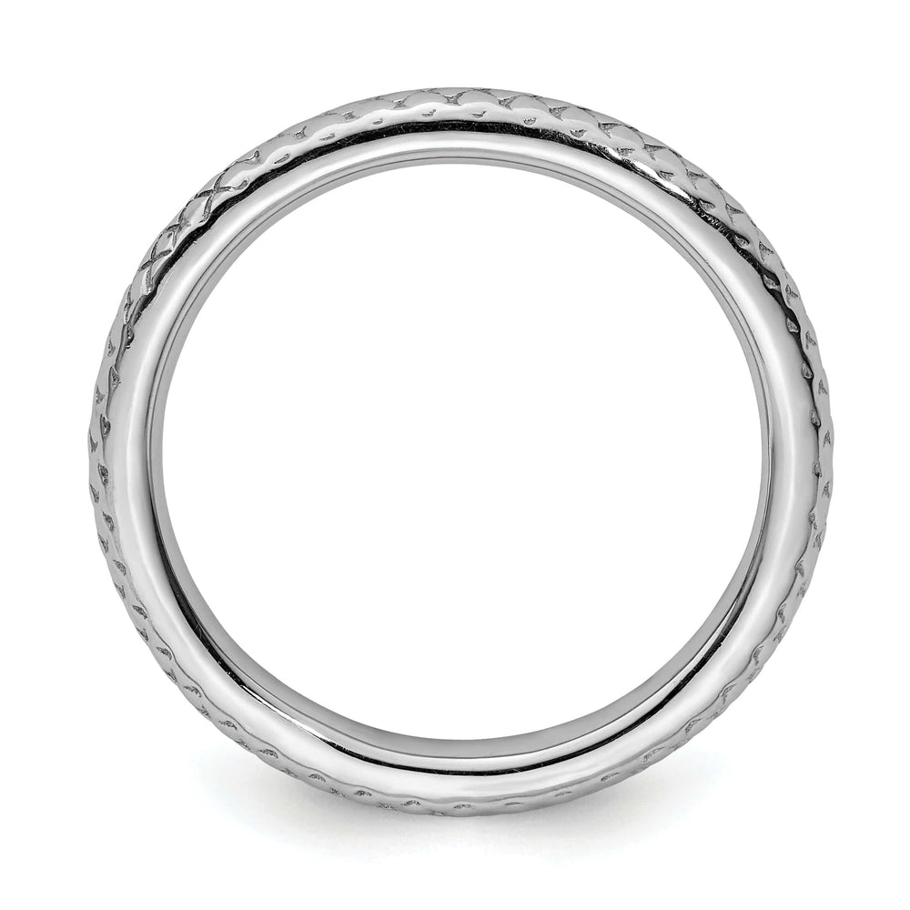 Stackable Expressions Ring Sterling Silver Rhodium Cable Ring