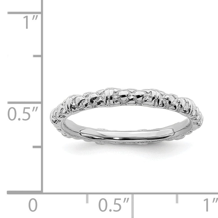 Stackable Expressions Ring Sterling Silver Rhodium Cable Ring