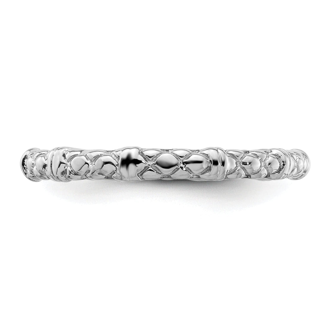 Stackable Expressions Ring Sterling Silver Rhodium Cable Ring