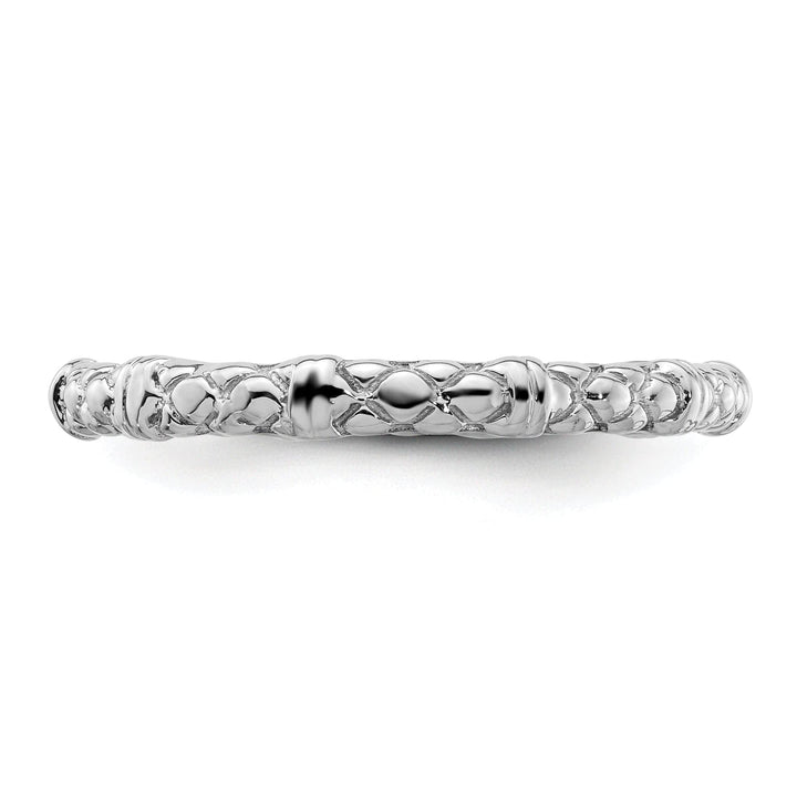Stackable Expressions Ring Sterling Silver Rhodium Cable Ring