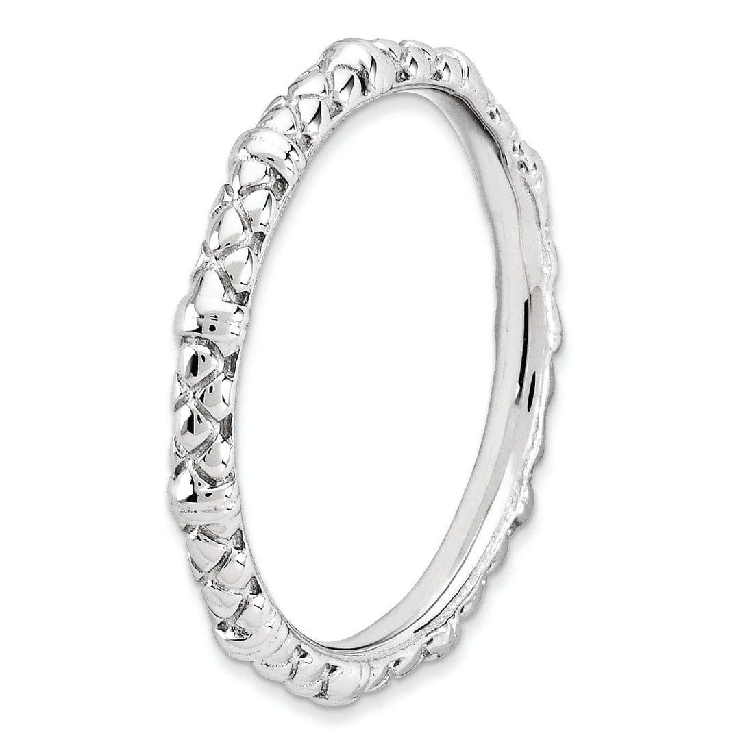 Stackable Expressions Ring Sterling Silver Rhodium Cable Ring