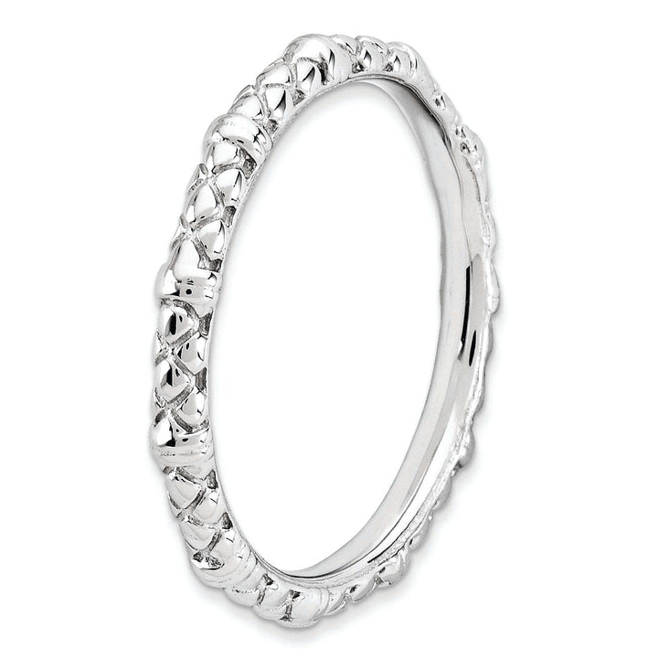 Stackable Expressions Ring Sterling Silver Rhodium Cable Ring