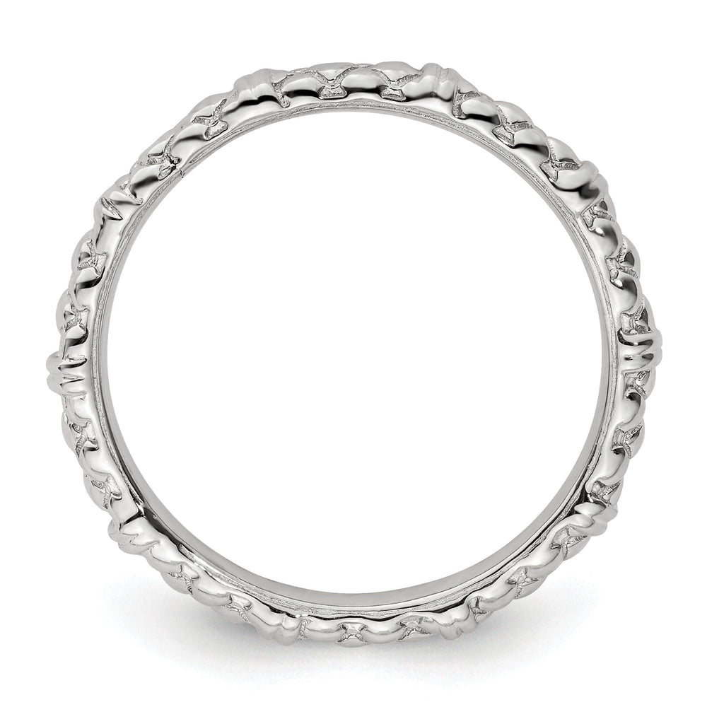 Stackable Expressions Ring Sterling Silver Rhodium Cable Ring