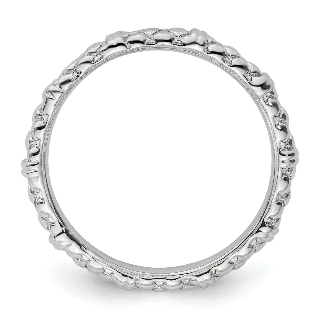 Stackable Expressions Ring Sterling Silver Rhodium Cable Ring
