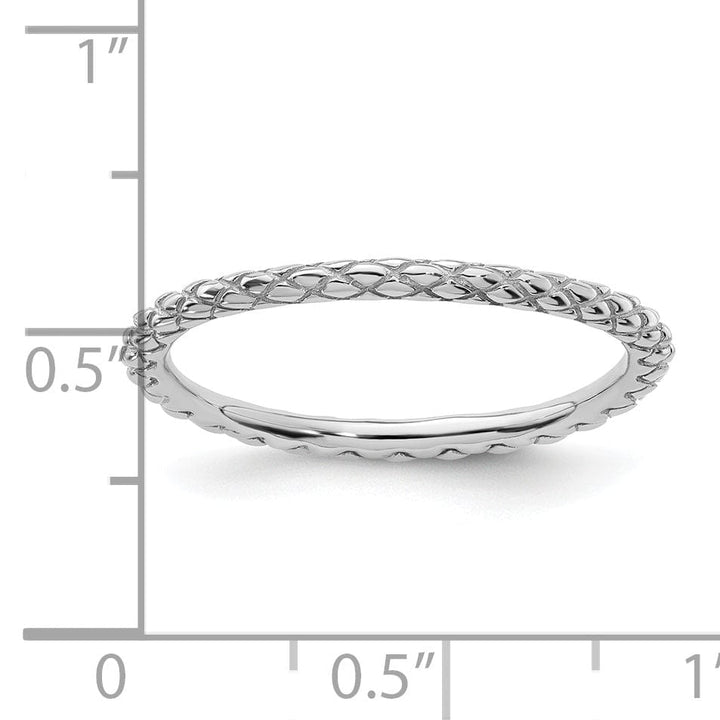 Stackable Expressions Ring Sterling Silver Rhodium Criss-Cross Ring