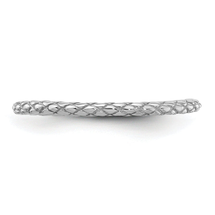 Stackable Expressions Ring Sterling Silver Rhodium Criss-Cross Ring