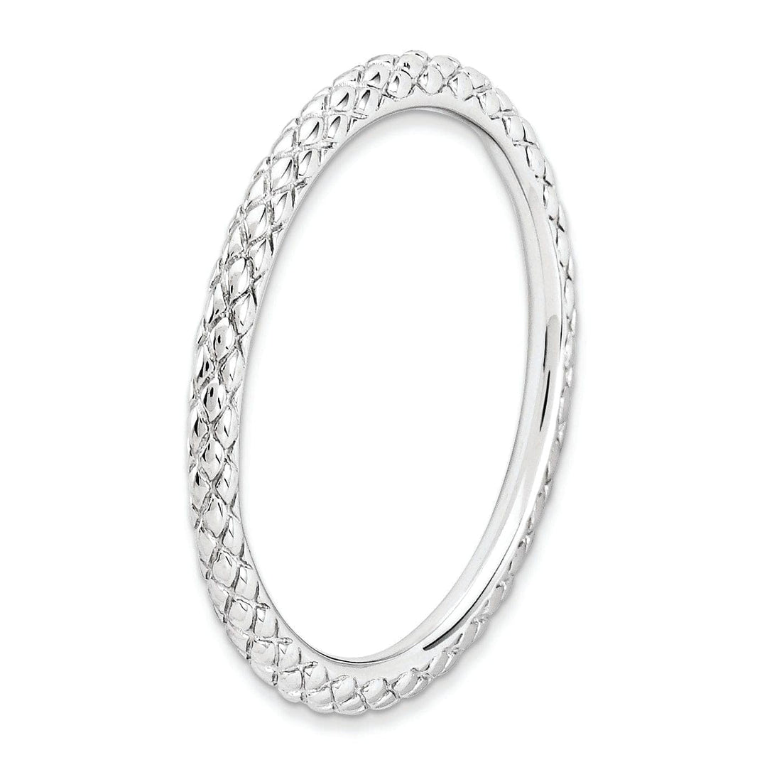 Stackable Expressions Ring Sterling Silver Rhodium Criss-Cross Ring