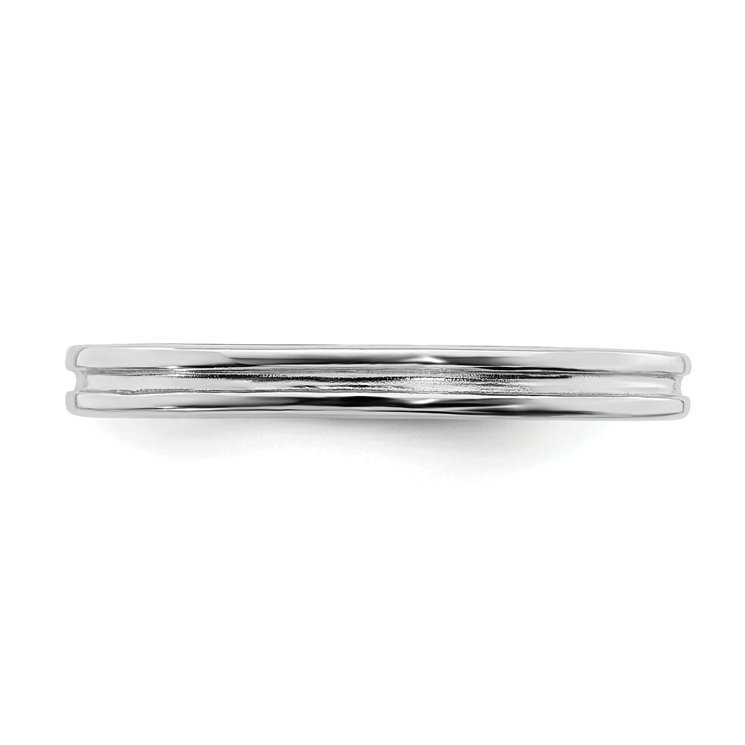Stackable Expressions Ring Sterling Silver Rhodium Grooved Ring