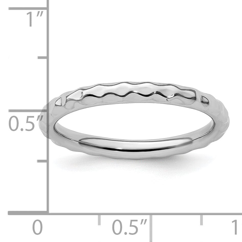 Stackable Expressions Ring Sterling Silver Rhodium Hammered Ring
