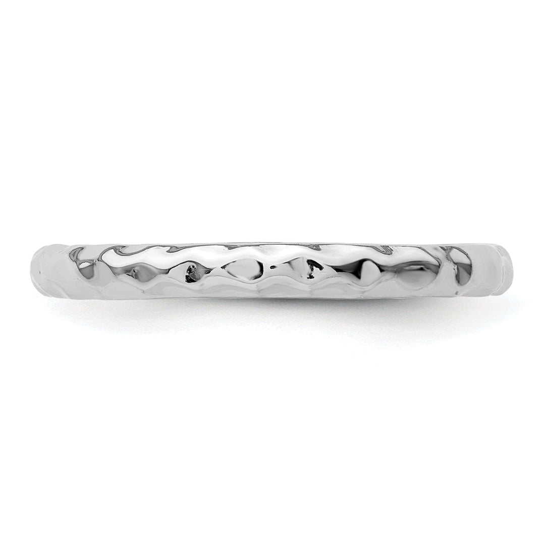 Stackable Expressions Ring Sterling Silver Rhodium Hammered Ring