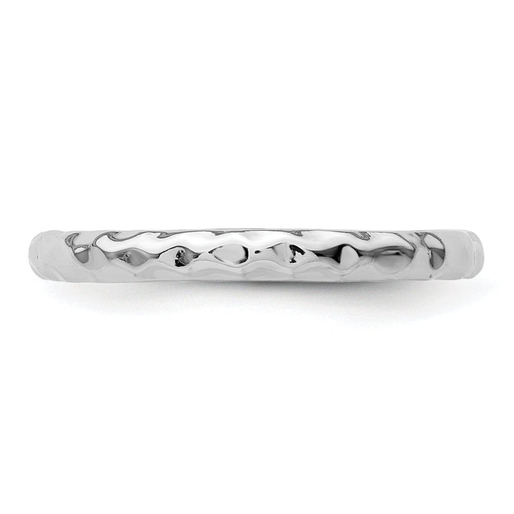 Stackable Expressions Ring Sterling Silver Rhodium Hammered Ring