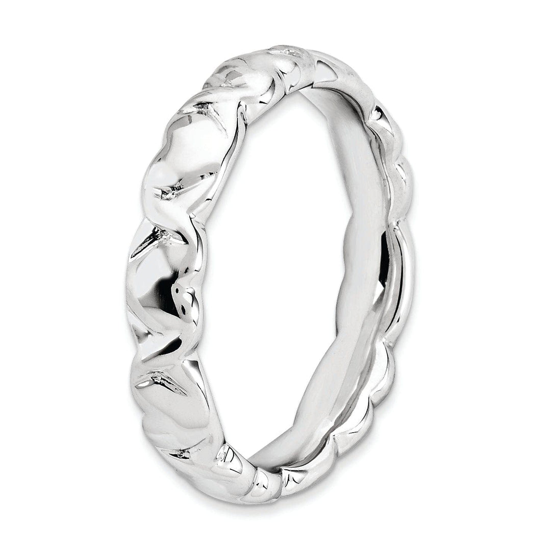 Stackable Expressions Ring Sterling Silver Rhodium Hearts Ring