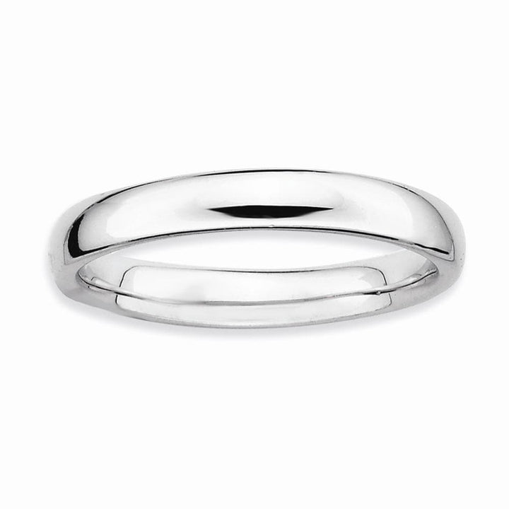 Stackable Expressions Ring Sterling Silver Rhodium Polished Ring