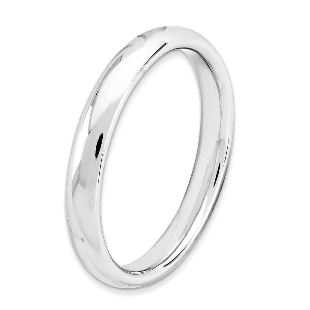 Stackable Expressions Ring Sterling Silver Rhodium Polished Ring