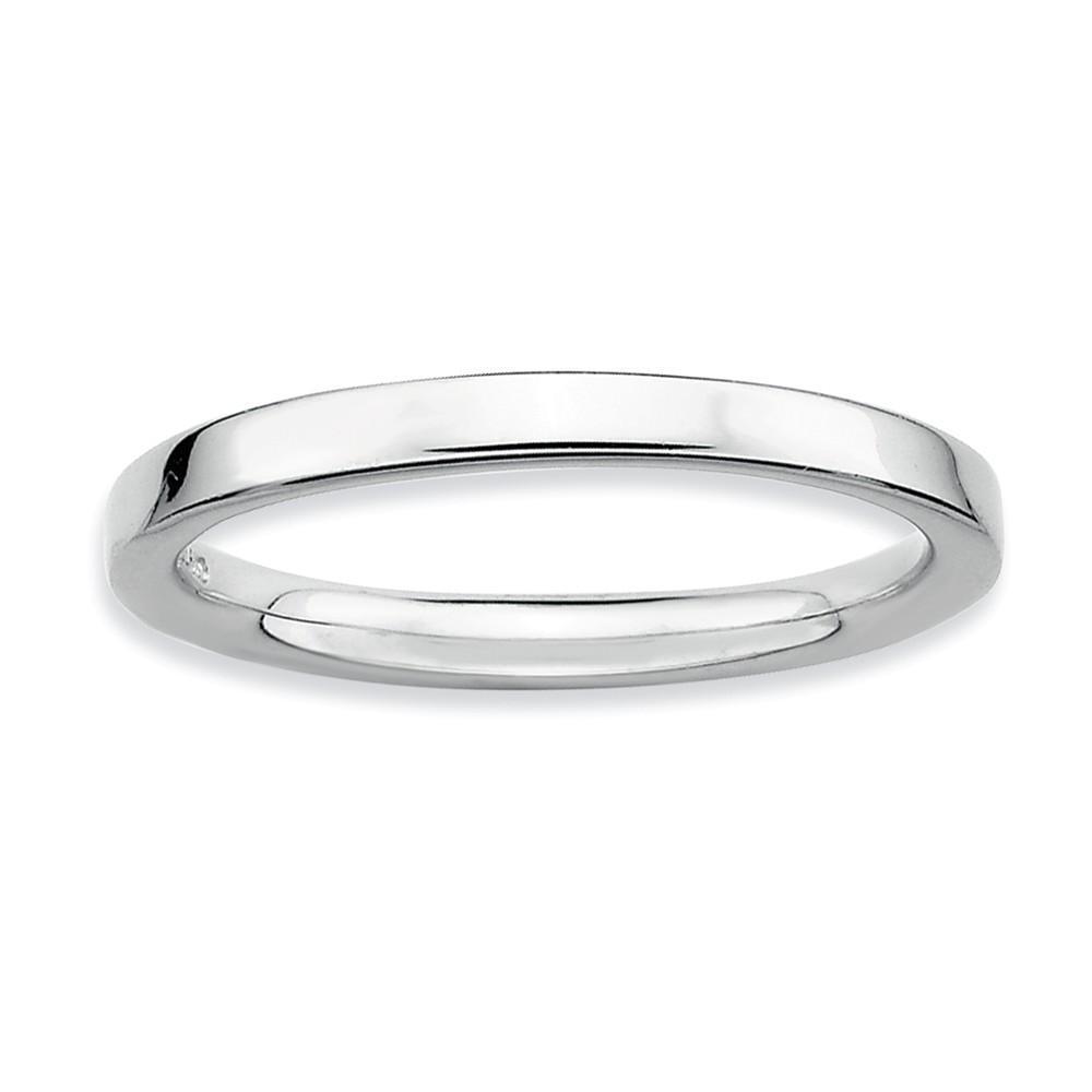 Stackable Expressions Ring Sterling Silver Rhodium Polished Ring