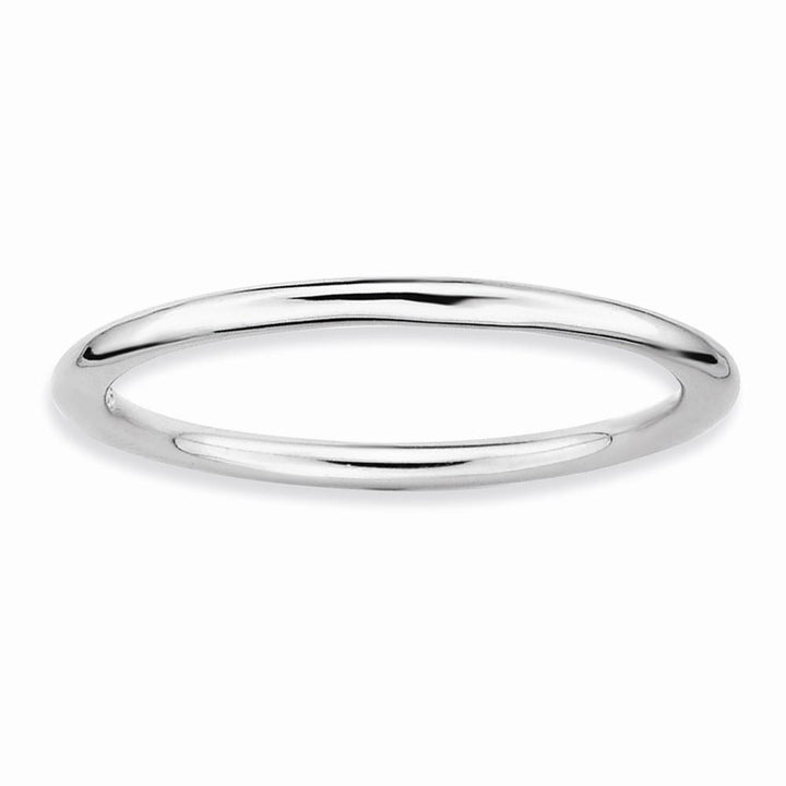 Stackable Expressions Ring Sterling Silver Rhodium Polished Ring