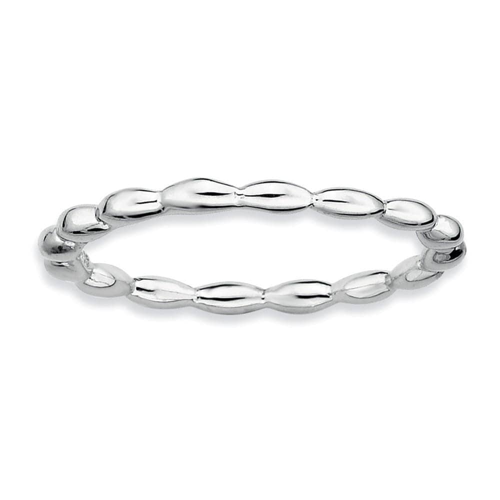 Stackable Expressions Ring Sterling Silver Rhodium Rice Bead Ring