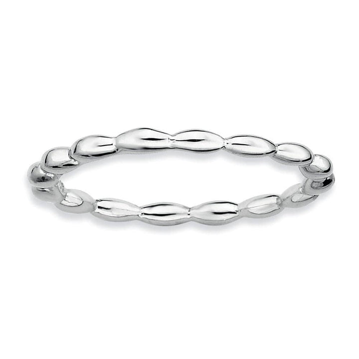 Stackable Expressions Ring Sterling Silver Rhodium Rice Bead Ring