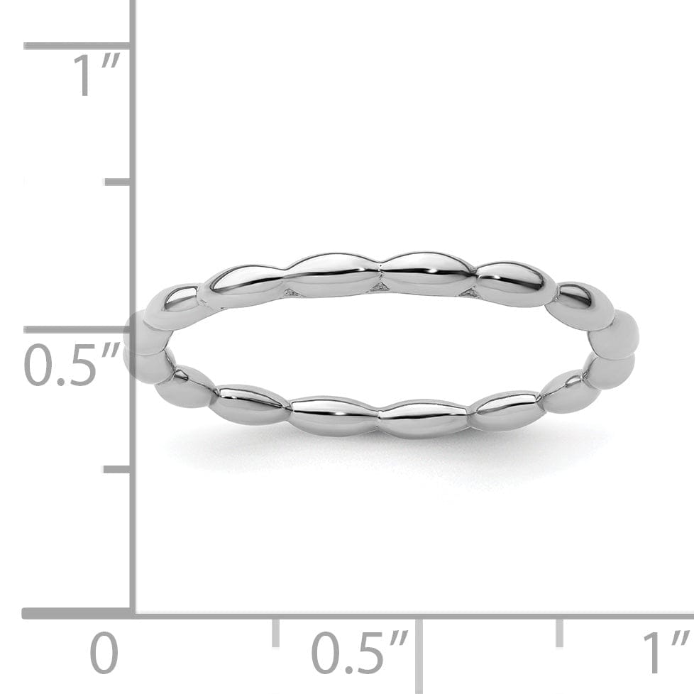 Stackable Expressions Ring Sterling Silver Rhodium Rice Bead Ring