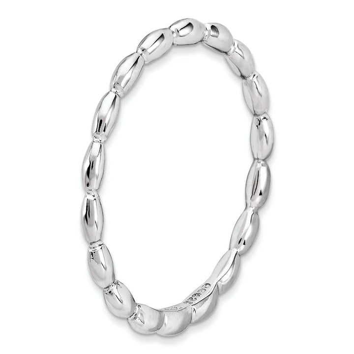 Stackable Expressions Ring Sterling Silver Rhodium Rice Bead Ring