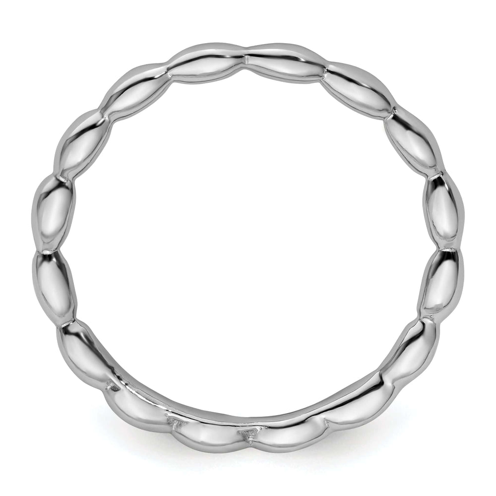 Stackable Expressions Ring Sterling Silver Rhodium Rice Bead Ring