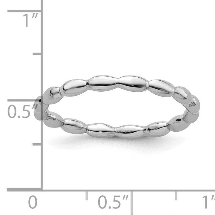 Stackable Expressions Ring Sterling Silver Rhodium Rice Ring