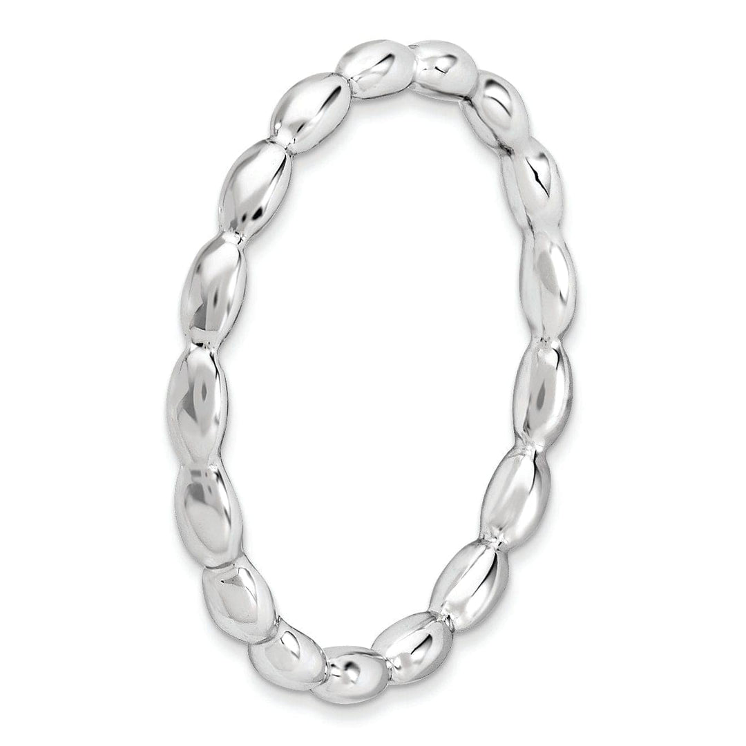 Stackable Expressions Ring Sterling Silver Rhodium Rice Ring