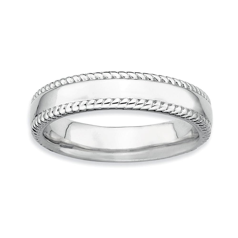 Stackable Expressions Ring Sterling Silver Rhodium Ring