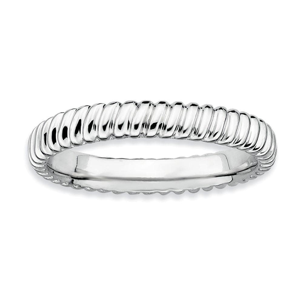 Stackable Expressions Ring Sterling Silver Rhodium Ring