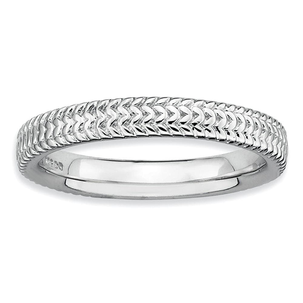 Stackable Expressions Ring Sterling Silver Rhodium Ring
