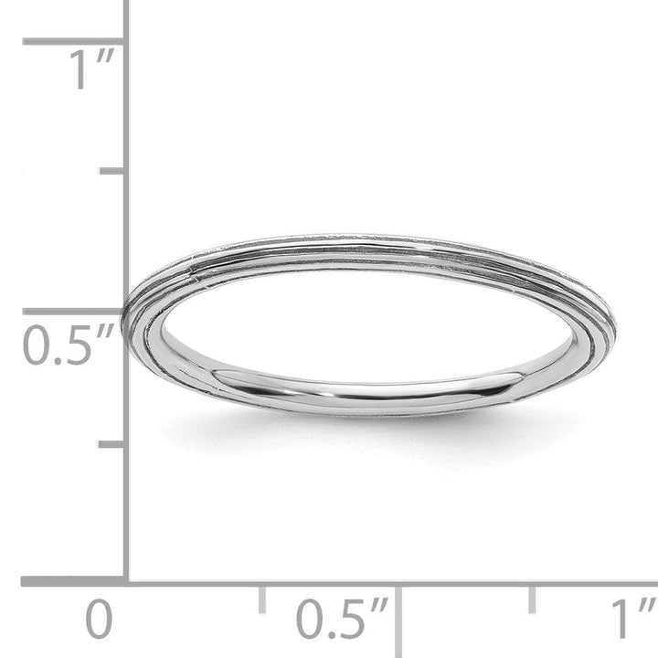 Stackable Expressions Ring Sterling Silver Rhodium Step-Down Ring