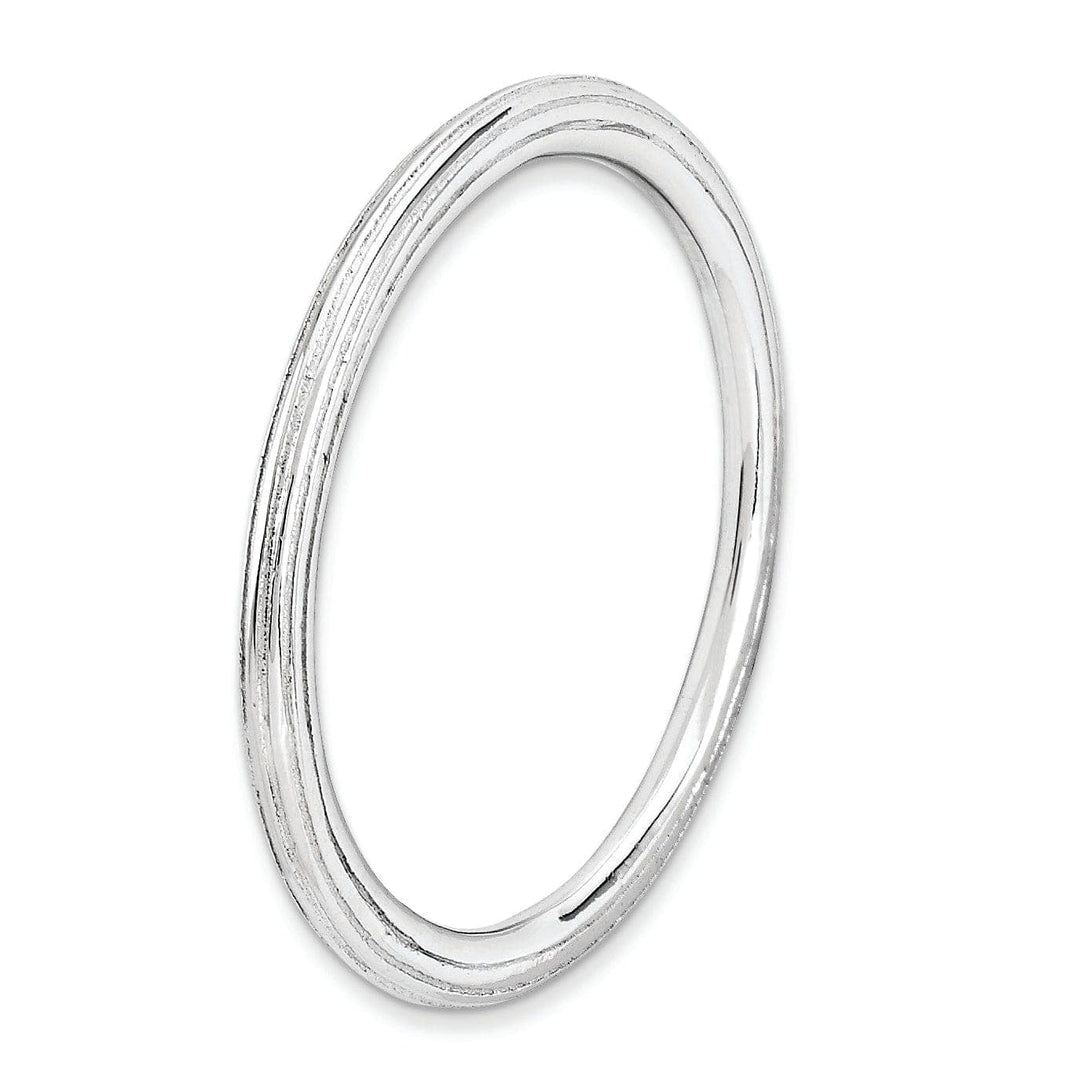 Stackable Expressions Ring Sterling Silver Rhodium Step-Down Ring