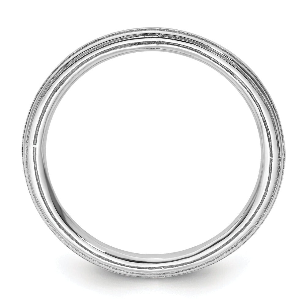 Stackable Expressions Ring Sterling Silver Rhodium Step-Down Ring