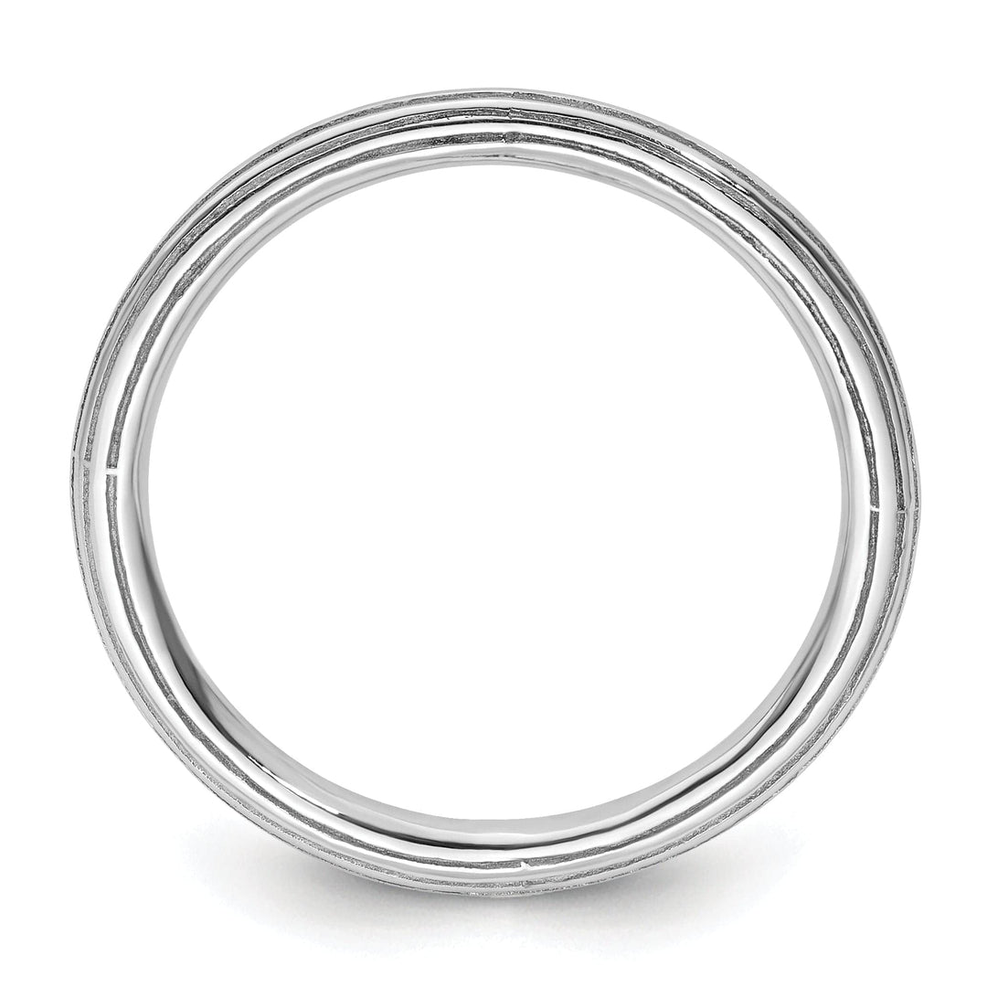 Stackable Expressions Ring Sterling Silver Rhodium Step-Down Ring