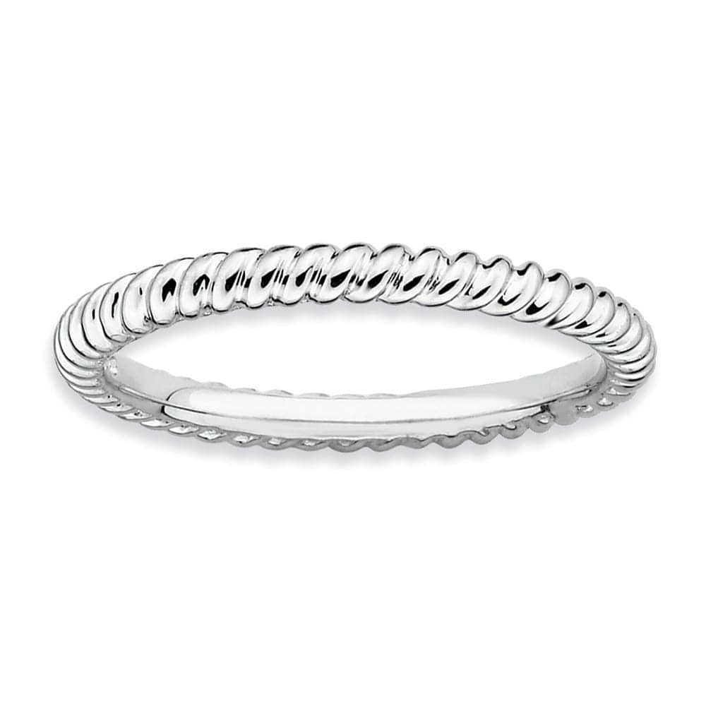 Stackable Expressions Ring Sterling Silver Rhodium Twisted Ring