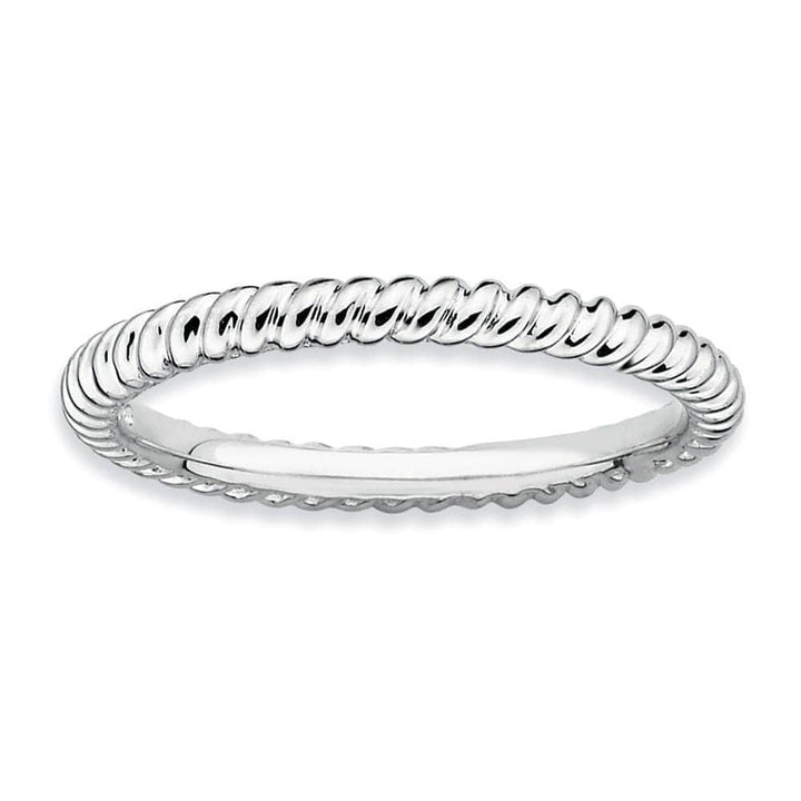 Stackable Expressions Ring Sterling Silver Rhodium Twisted Ring