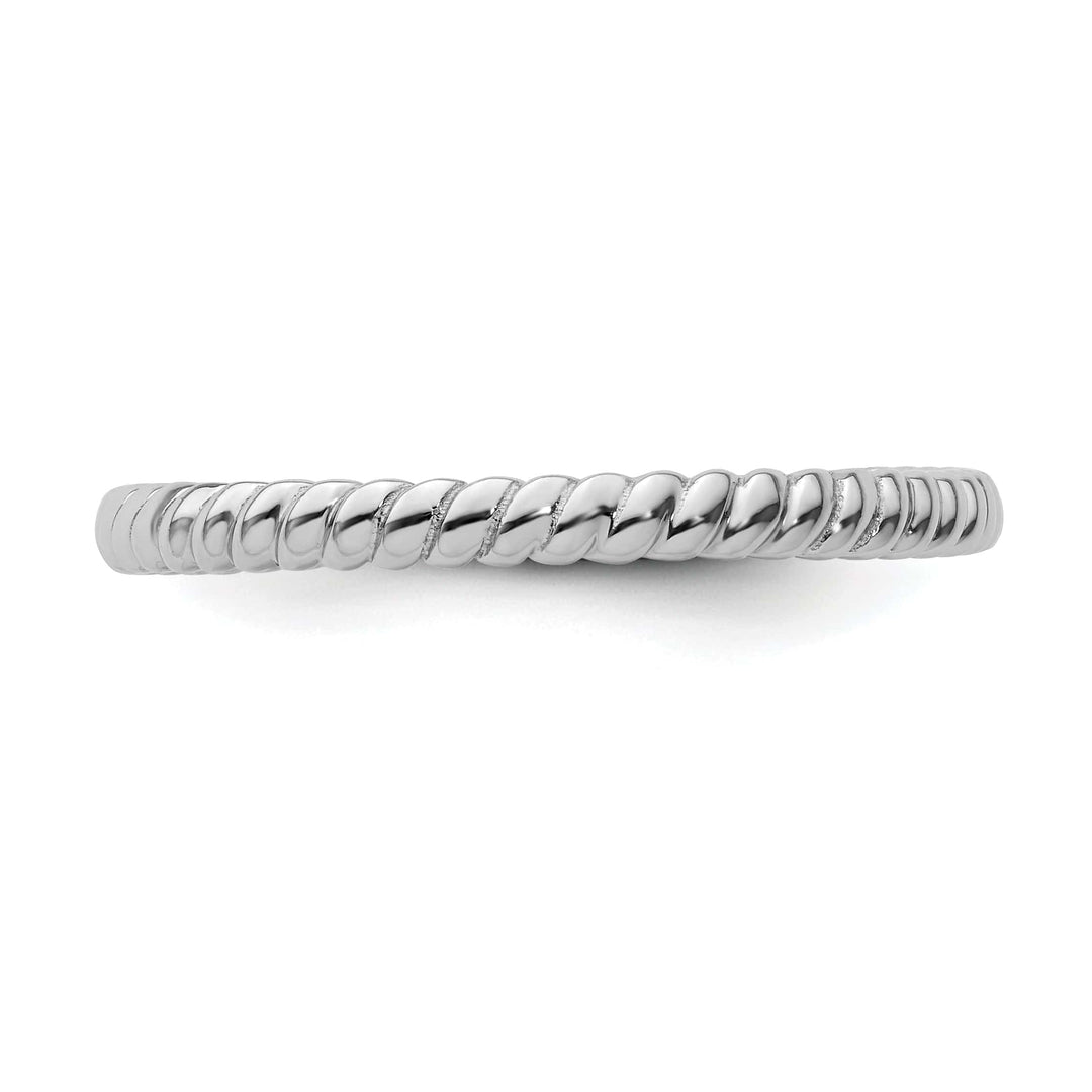 Stackable Expressions Ring Sterling Silver Rhodium Twisted Ring