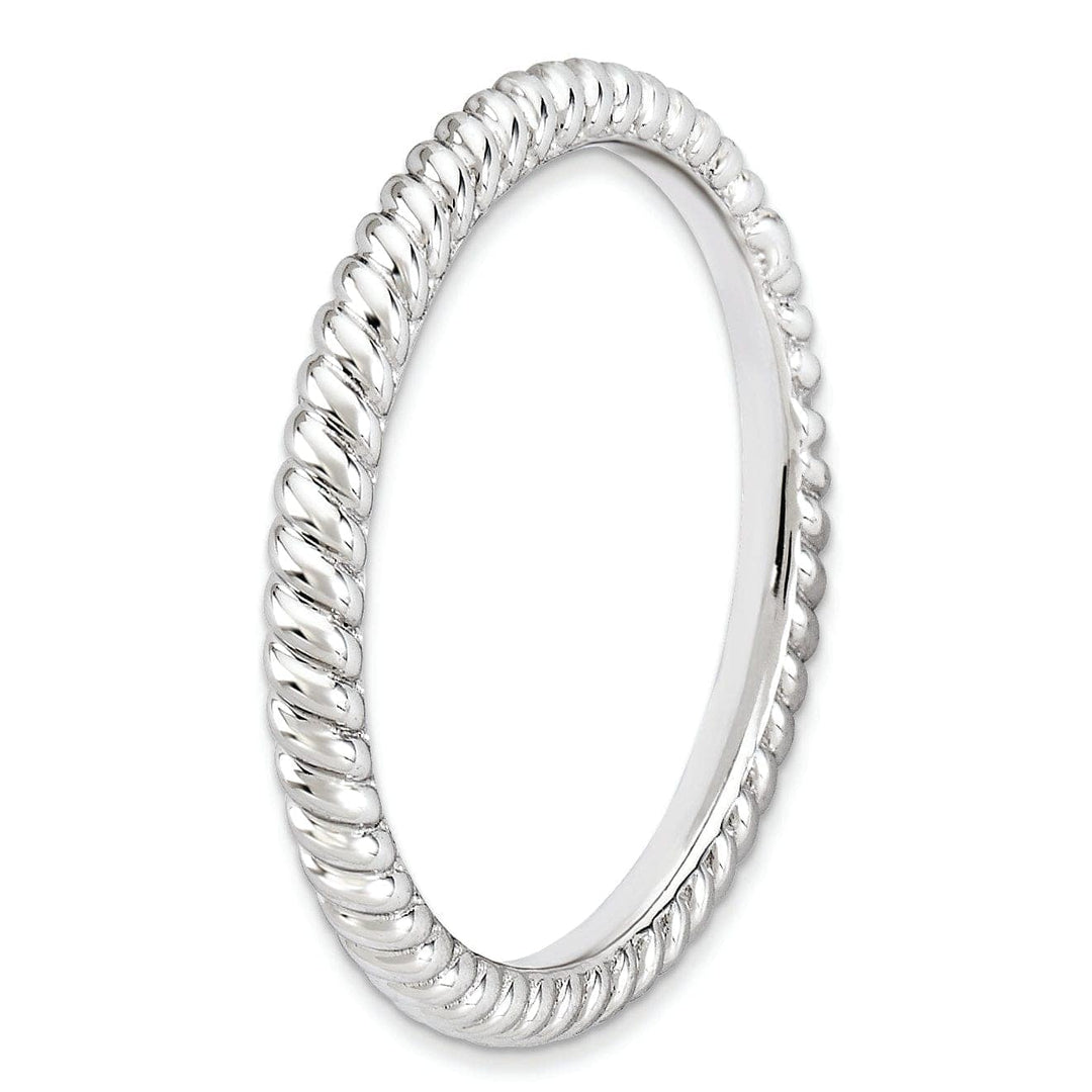 Stackable Expressions Ring Sterling Silver Rhodium Twisted Ring