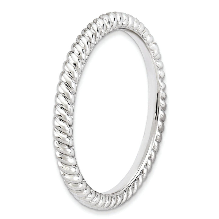 Stackable Expressions Ring Sterling Silver Rhodium Twisted Ring