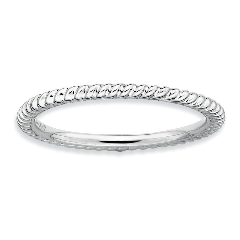 Stackable Expressions Ring Sterling Silver Rhodium Twisted Ring
