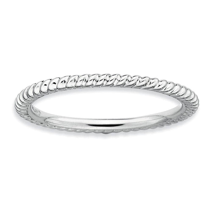 Stackable Expressions Ring Sterling Silver Rhodium Twisted Ring