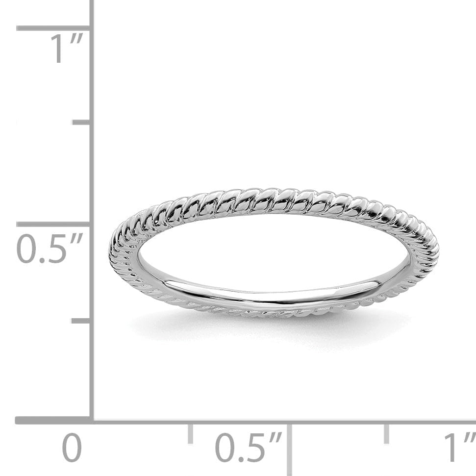 Stackable Expressions Ring Sterling Silver Rhodium Twisted Ring