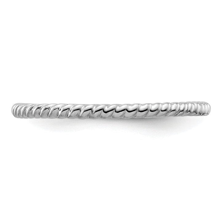Stackable Expressions Ring Sterling Silver Rhodium Twisted Ring