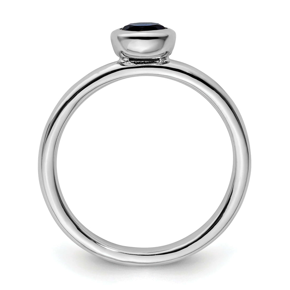 Stackable Expressions Ring Sterling Silver Round Created Sapphire Ring