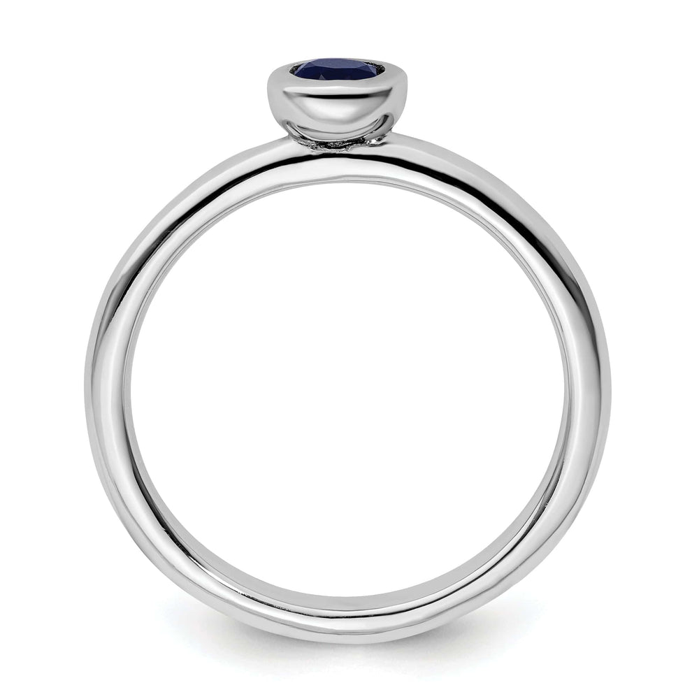 Stackable Expressions Ring Sterling Silver Round Created Sapphire Ring
