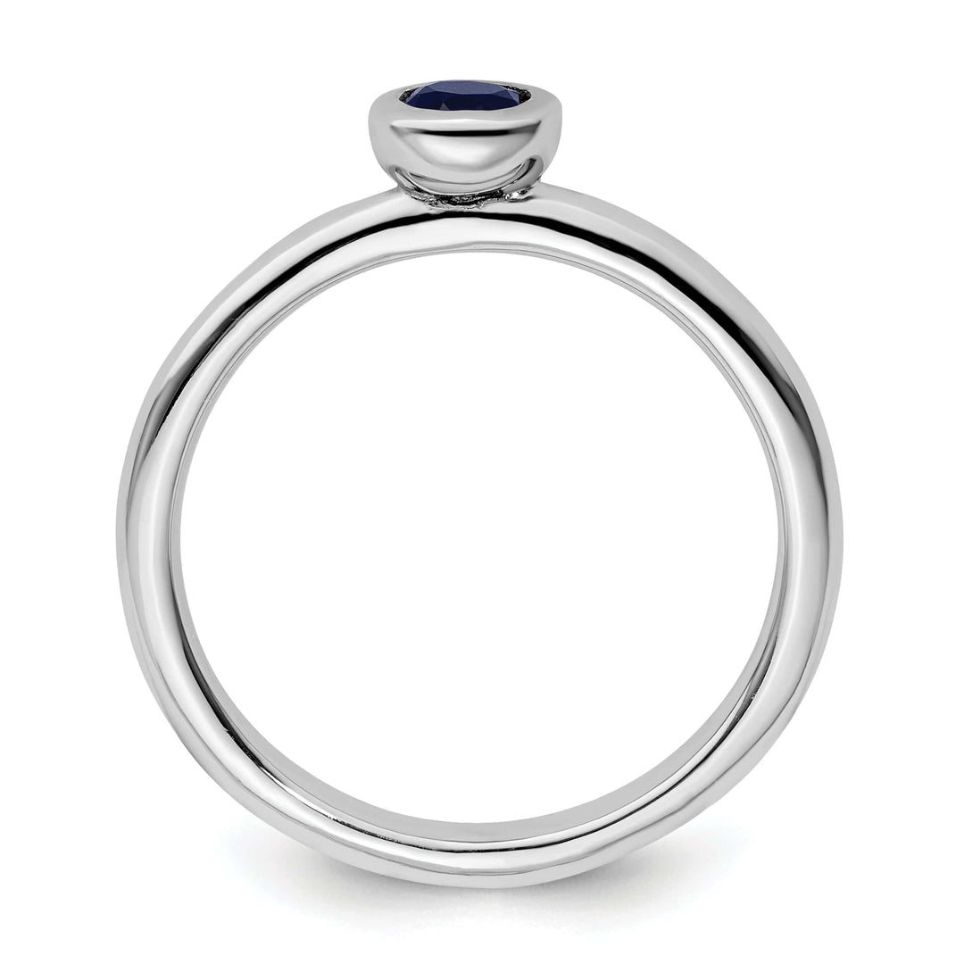 Stackable Expressions Ring Sterling Silver Round Created Sapphire Ring