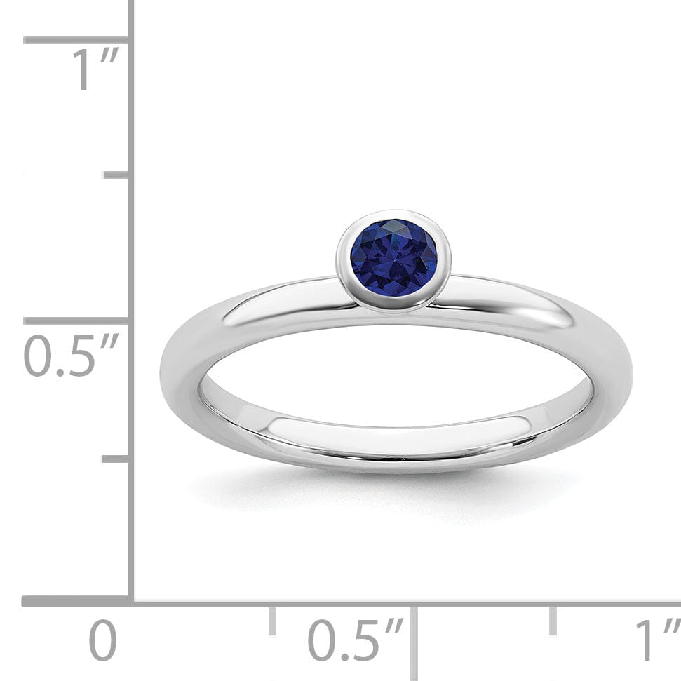 Stackable Expressions Ring Sterling Silver Round Created Sapphire Ring