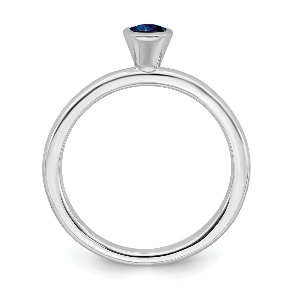 Stackable Expressions Ring Sterling Silver Round Created Sapphire Ring