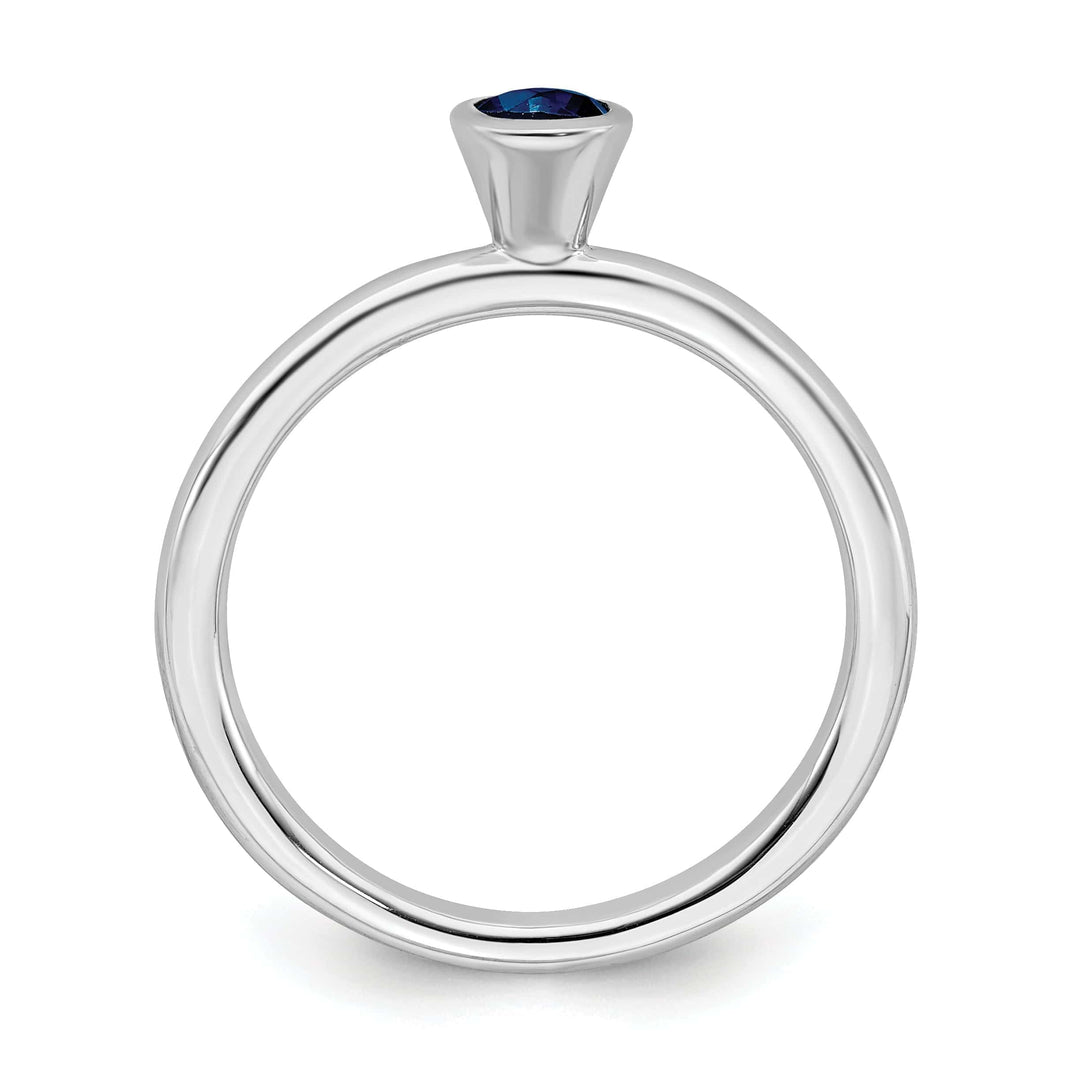 Stackable Expressions Ring Sterling Silver Round Created Sapphire Ring