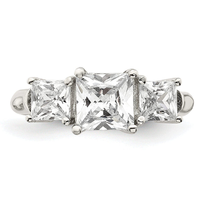 Lovely Rita's Ring Sterling Silver Square C.Z Engagement Ring